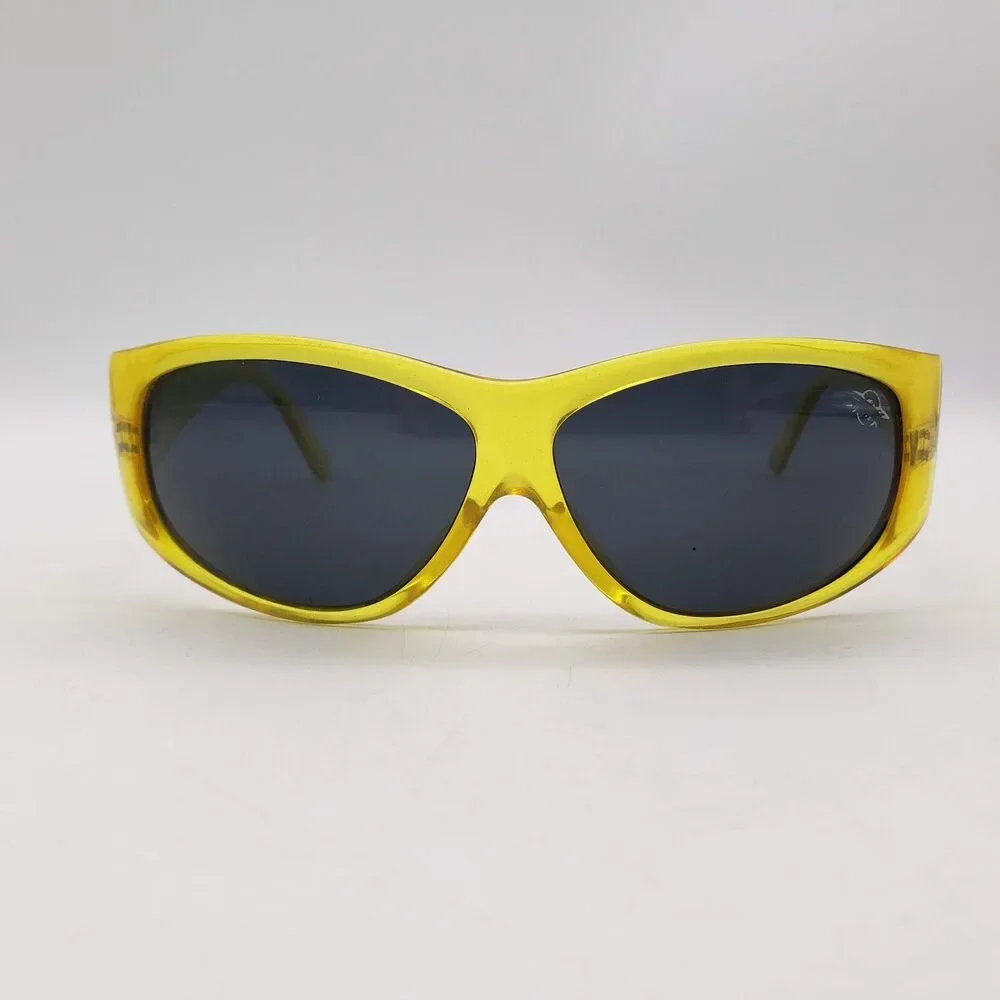 Vintage BLACK FLYS Sunglasses 'Kid's Kick' Clear Yellow VTG